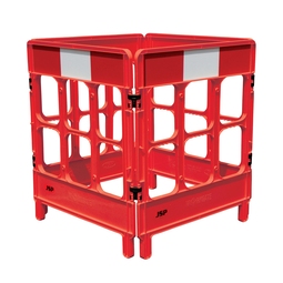 JSP KBC023-000-600 4 Panel Workgate Barrier System Red