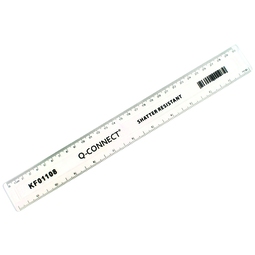 Q Connect Ruler Shatterproof 300mm Clear
