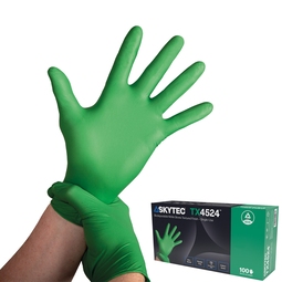 Skytech TX4524 Nitrile Biodegradable Disposable Glove Green (Pack 100)