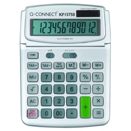 Q Connect Large Table Top 12 Digit Calculator Grey