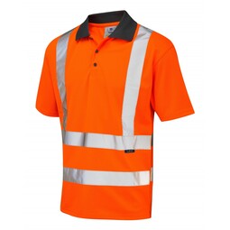 P02-O Rockham Recycled Ecoviz Ss Coolviz Polo Shirt Orange