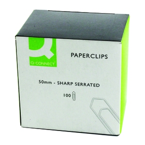 Q Connect Paperclips 50mm No Tear (Pack 100)