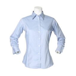 Ladies KK702 Long Sleeve Oxford Shirt Light Blue