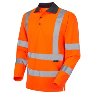 P06-O Woolsery Recycled Ecoviz Ls Coolviz Polo Shirt Orange