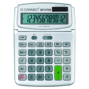 Q Connect Large Table Top 12 Digit Calculator Grey