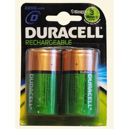 Battery Duracell Rechargable D (3000MAH) (Pack 2)