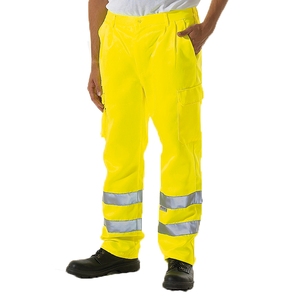 Trousers Polycotton Cargo Hi Vis Yellow Tall Leg 302009