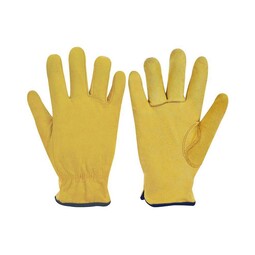 Leather Lined Drivers Glove Yellow