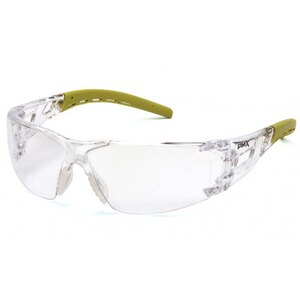 Pyramex FYXATE HX2 Lime Temples Clear Lens Safety Glasses