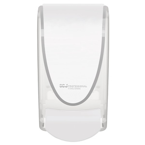 DEB Dispenser White C/W Chrome Strip 1 Litre (TWH1LDS)